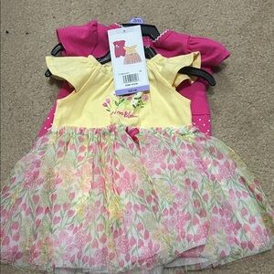 Kids Headquarters Yellow and Pink Floral Dress Set
